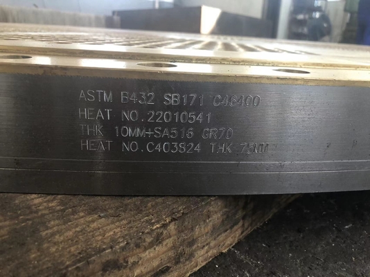 ASTMC46400 Piastra tubiera in ottone da 12 mm Scambiatore di calore a piastre esplosive