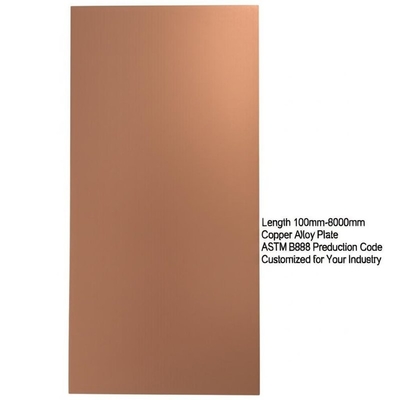 Lunghezza 100mm-6000mm Lastra in Lega di Rame ASTM B898 Codice di Produzione Personalizzato per la Tua Industria