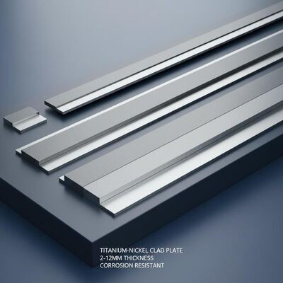 Spessore da 2 a 12 mm Piastra placcata in titanio con materiale metallico placcato in nichel Lunghezza compresa tra 100 mm e 6000 mm per la resistenza alla corrosione